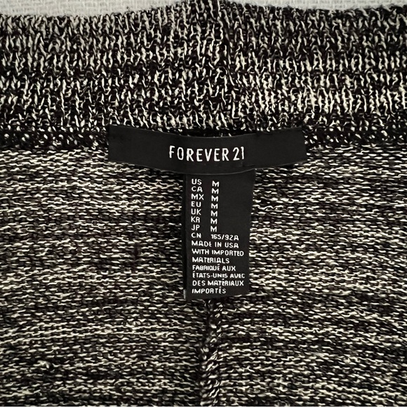 FOREVER 21 Drop Shoulder Cardigan Sweater Blazer Medium Brown Black Multicolor - Picture 5 of 6
